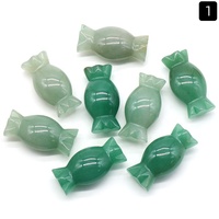 Ornements de décoration de maison de vacances en agate de cristal naturelle en forme de bonbon de 48 mm avec meulage et polissage