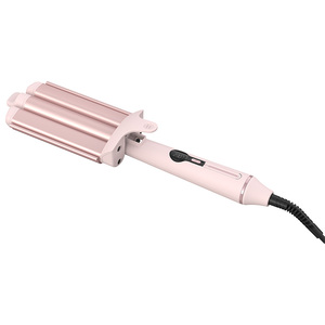 Plancha <span class=keywords><strong>de</strong></span> Pelo Profesional SMET <span class=keywords><strong>de</strong></span> Doble Voltaje con Tecnología Cerámica PTC, Pantalla LED, 5 Niveles <span class=keywords><strong>de</strong></span> Temperatura, Triple Barril, Portátil, <span class=keywords><strong>de</strong></span> <span class=keywords><strong>Tres</strong></span> Tubos - Product Image 1