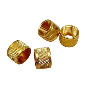Tuercas moleteadas de latón mecanizadas por CNC M6 chapadas en oro para accesorios de conectores de robots - Product Image 2