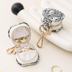Boîte à bijoux portable en cuir <span class=keywords><strong>Lanson</strong></span> et étui <span class=keywords><strong>de</strong></span> rangement <span class=keywords><strong>de</strong></span> voyage pour boucles d'oreilles, pendentifs, bagues - Organisation d'accessoires en déplacement - Product Image 3