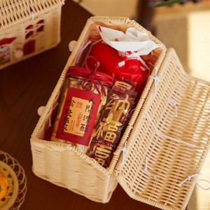 Cajas de Regalo y para Dulces de Bambú Medianas con Diseño de Letras Personalizadas y Bolsa de Transporte para Galletas de Turrón Navideñas, Café y Azúcar - Product Image 3