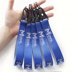 Wholesale Embroidered Logo Carabiner Keychain <b>Lanyard</b> Wrist Strap Key Chain Short <b>Lanyards</b> Custom - Product Image 2