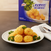 Boulettes de crabe panées surgelées OEM en gros d'usine, pré-assaisonnées, prêtes à frire, pour supermarchés et traiteurs, approvisionnement en vrac