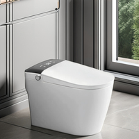 Cuvette de toilette intelligente avancée en porcelaine WC monté au sol pour salle de bain placard à eau allongé avec fonction de télécommande
