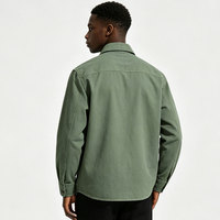 Veste coupe-vent décontractée pour homme, légère, 100 % coton, col rabattu, service OEM, surchemise en denim Basile finie