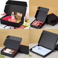 Boîte d'emballage avion en carton ondulé personnalisée PPWR en papier kraft noir recyclé avec logo personnalisé pour vêtements et chaussures