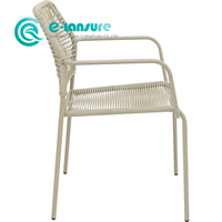 Vente en gros de meubles de salle à manger de jardin minimalistes chaise de salle à manger avec cadre en aluminium chaise de patio en corde tissée pour hôtel resort restaurant