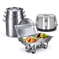 Matériel de restauration : Ensemble de buffet, chauffe-plat rond, baril isotherme pour aliments, marmites à soupe pour restaurant