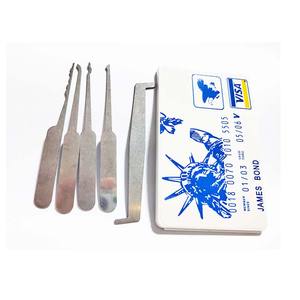 Vente en gros VISA <span class=keywords><strong>James</strong></span> <span class=keywords><strong>Bond</strong></span> 0070 Verrouillage de carte de crédit Pick Mini Outils de serrurier Verrouillage Pick Set - Product Image 1