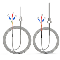 Sensor suhu termokopel tipe J, Stainless Steel Sheathed Dia 1.0mm 1.5mm 2.0mm 3.0mm K J