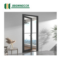 Lukliving cloison de pièce personnalisée porte en verre cadre en aluminium personnalisé ouverture vers l'intérieur portes battantes