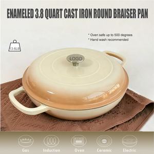 Casserole <span class=keywords><strong>ronde</strong></span> en <span class=keywords><strong>fonte</strong></span> émaillée de 12 pouces - Product Image 3