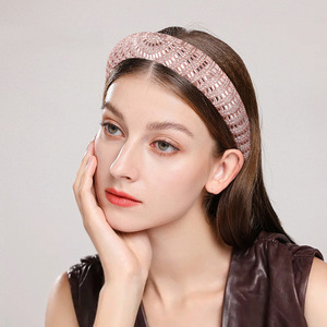 Serre-tête Hua Liyu pour femme avec strass, couleur champagne, style baroque, accessoire pour cheveux, idéal pour offrir - Product Image 1