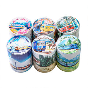 1 rol lakban kereta di jalan Seri kereta bertema pemandangan Underlining dekorasi - Product Image 5