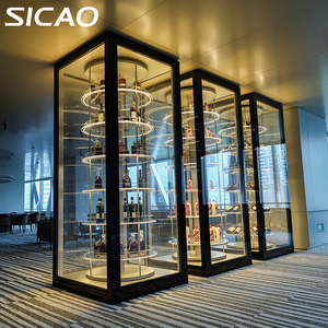 Đương Đại hiện đại Hầm Rượu hiển thị tủ lạnh tùy chỉnh Hầm Rượu thiết kế rượu vang & đồ uống mát với ánh sáng trong suốt - Product Image 4