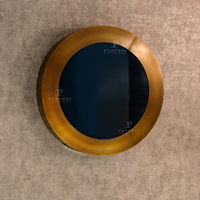 Applique Murale Ronde de Luxe à Effet Infini, Cadre en Laiton, LED, pour Hôtels, Salles de Bain et Décoration de Hall