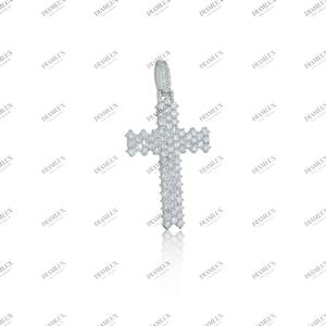 Colgante de Cruz con Diamantes VVS, Plata Tibetana, Unisex, Moderno, Personalizable - Product Image 2