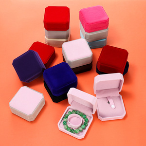 Octagonal Velvet Jewelry <b>Box</b> Small Size For Ring Pendant Earring <b>Storage</b> Flannel <b>Material</b> DIY Accessories - Product Image 1