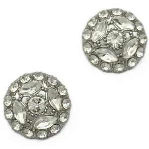 Custom Design Delicate Sewing Metal Button Crystal Flower Shape Rhinestone Crystal Button With Shank Back For Clothes