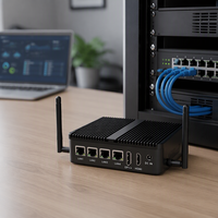 Gateway Keamanan Jaringan Tanpa Kipas J4105 Mini PC 4x2.5G Intel LAN Firewall Appliance untuk Usaha Kecil, Laboratorium Rumah, OPNSense, pfSense