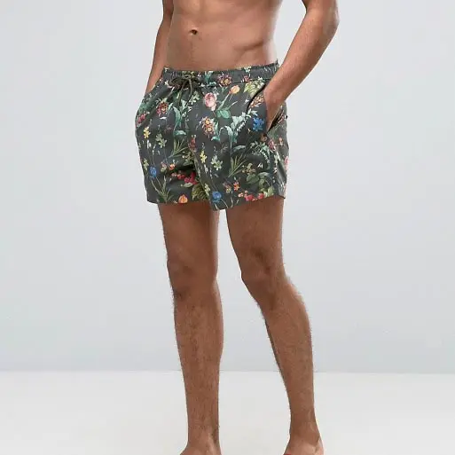 Sublimation Clothes Short Length Allover Printed Men Swimshorts