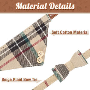 Clásico <span class=keywords><strong>Plaid</strong></span> ajustable perros Bandana y collares con campana cachorro gatos pajarita <span class=keywords><strong>Collar</strong></span> de perro y conjunto de correa - Product Image 5