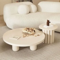 Table basse multifonctionnelle en bois massif, style français, populaire sur internet, personnalisée, créative, multi-niveaux, couleur crème