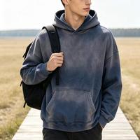 Hoodie court de luxe en coton uni, personnalisé, coupe oversize, pour homme, hiver, avec impression pigmentée durable