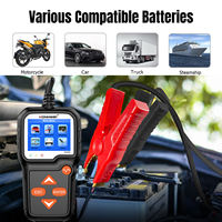 Nouveau testeur de batterie KONNWEI KW650 6V-16V pour voiture, moto et scooter avec pinces crocodiles en cuivre pur et écran LCD couleur de 2,4 pouces