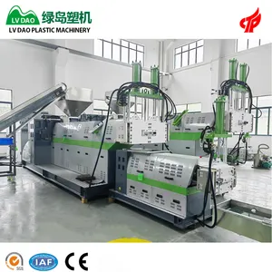 Lvdao máy móc công suất cao tái chế máy PP PE pswaste nhựa tái chế pelletizing hạt viên làm cho dòng máy