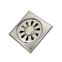 Siphon de sol moderne anti-odeurs et anti-insectes en acier inoxydable 304 avec siphon à eau profonde et haute capacité de drainage pour salle de bain