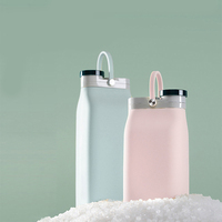 Bouteille d'eau pliable en silicone de qualité pour sucette LEDUN : Contenant de boisson portable de la taille d'une paume