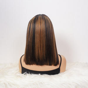 شعر مستعار بوب قصير مستقيم بألوان بارزة 1B / 30 لون باونا 13x4 دانتيل أمامي شعر مستعار بوب - Product Image 3