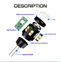 CST modèle 13.8v 550lm haute puissance 5W 15smd H11 H7 H16 P13w 9005 9006 880 Led projecteur antibrouillard