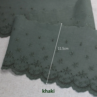 Dentelle en maille de coton polyester écologique avec broderie florale et bord festonné pour robes, vêtements vintage et décoration de vêtements