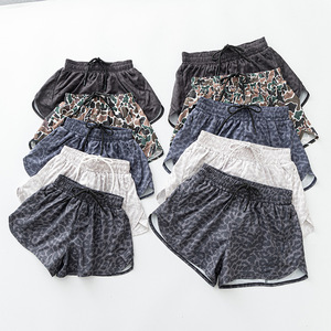 Hot Selling Gym Tennis Parent-Child Sports <b>Short</b> Pants Leopard Print Solid Color Two-Piece Inner Lining <b>Shorts</b> - Product Image 3