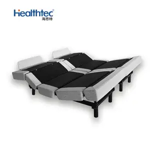 Mobiliário de quarto Healthtec com motor de controle remoto elétrico sem fio cama elétrica ajustável com massagem