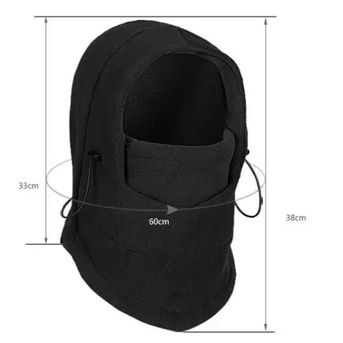 Термозащитная Флисовая Балаклава, лыжная, Беговая, велосипедная маска на шею, маска для лица, капюшон, шапка