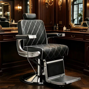 Silla de Barbero Vintage de Diseño Moderno, Silla de Peluquería Resistente con Bomba Hidráulica, Giratoria 360 Grados y Reclinable para Salones de Belleza - Product Image 2