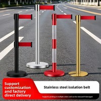 Barrière de contrôle des foules en acier inoxydable de qualité ingénierie, réfléchissante et remplissable d'eau, pour l'isolation des files d'attente bancaires