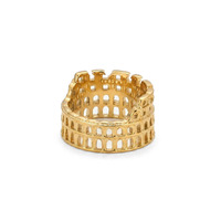 18K PVD Vergoldeter Edelstahl Kolosseum Ring Vintage Römische Arena Architektur Hohlring Breiter Bandring Modeschmuck Geschenk
