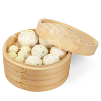 Panier vapeur en bambou chinois en gros, paniers vapeur à riz en bambou réutilisables avec des matériaux sains