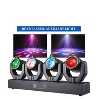 4 projecteurs mini-mouvements de tête à effets laser pour DJ, discothèque, mariage, banquet, avec contrôle DMX512 RGB
