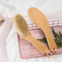 Brosse de Douche Corporelle en Bois à Long Manche et Poils de Sanglier, Meilleure Vente, Qualité Supérieure, Outil de Nettoyage Corporel