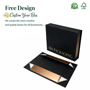 OEM Premium Folding Gift Box Packaging Foldable Magnetic Paper Gift Box Gold Foil Custom Printed for Clothing Brand - Product Image 1