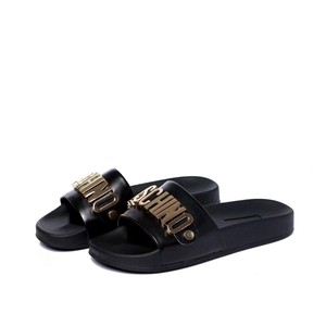 Sandales plates confortables et antidérapantes pour femmes, style décontracté, avec lettres, grandes tailles disponibles - Product Image 1