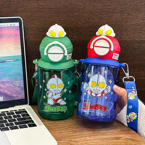 Bouteille d'eau Zuo Mu Ultraman Tritan 500 ml sans BPA, portable avec paille, pour enfants, usage scolaire - Product Image 3