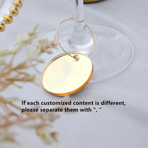 Étiquettes personnalisées en acrylique en forme de cœur pour verres à vin, marqueurs de boissons avec nom, breloques pour mariage, <span class=keywords><strong>anniversaire</strong></span>, fête, accessoires d'identification de tasses - Product Image 4