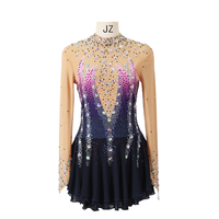 Justaucorps de gymnastique OEM filles/enfants-vêtements de compétition rythmique uniformes violets/noirs/roses pour les gymnastes sportifs