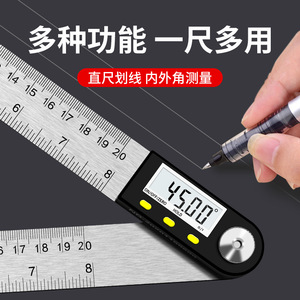 Casillas Digital Angle Ruler Stainless Steel 0-180 Degree Electronic Protractor For Woodworking <b>Measuring</b> <b>Tools</b> - Product Image 2